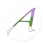 Gender Queer Pride "Scarlet" Letter A Round Stickers