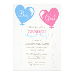 Gender Reveal Heart Balloons Pink Blue Ivory Personalized Announcement