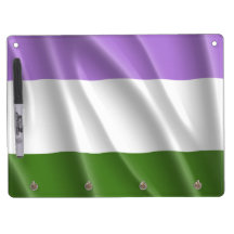 GENDERQUEER PRIDE FLAG WAVY DESIGN DRY ERASE WHITE BOARD