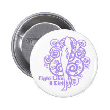 General Cancer Abstract Fight Like a Girl Buttons