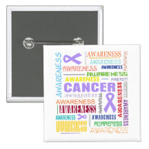 General Cancer Awareness Collage Button