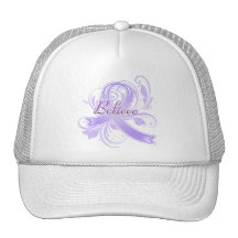 General Cancer Believe Flourish Ribbon Trucker Hat