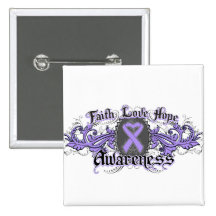 General Cancer Faith Love Hope Deco Heart Pin