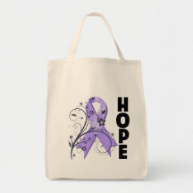 General Cancer Floral Hope Ribbon Bag