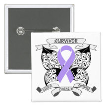 General Cancer Survivor Butterfly Strength Buttons