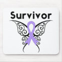 General Cancer Survivor Tribal Butterfly mousepads