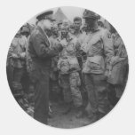 General Dwight D. Eisenhower with Paratroopers Round Stickers