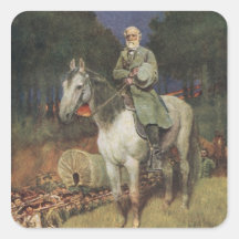 General Lee on his Famous Charger, 'Traveller' Square Sticker