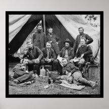 General Porter's Staff with George Custer 1862 Print