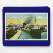 General View of Soo Locks from below, Soo, MI Mouse Pad