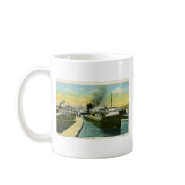 General View of Soo Locks from below, Soo, MI Coffee Mugs