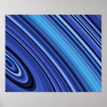 Generative Art Outer Rings Cyan Blue Hues posters