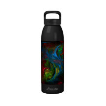 Genesis Blue Abstract Art Bottle Water Bottles
