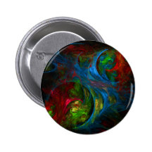 Genesis Blue Abstract Art Button (round)