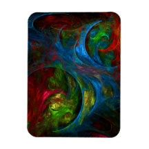 Genesis Blue Abstract Art Premium Magnet