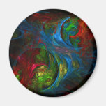 Genesis Blue Abstract Art Round Magnet