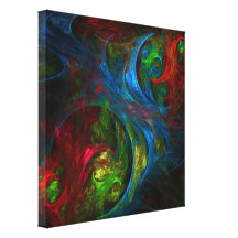 Genesis Blue Abstract Art Wrapped Canvas Print