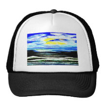Genesis Ocean Waves Sparkly Seascape Gifts Art Trucker Hat