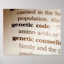Genetic code and genetic counseling definitions posters