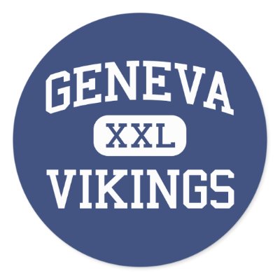 Geneva - Vikings - Community - Geneva Illinois Round Stickers by customteamsportswear