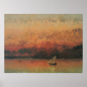 Genfersee bei Sonnenuntergang posters