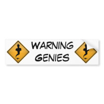 Genie Warning Sign Bumper Sticker