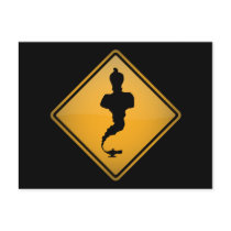 Genie Warning Sign Post Cards