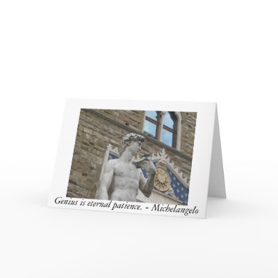 Genius is eternal patience. - Michelangelo quote Greeting Card by gothicarts