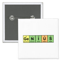 Genius - Periodic Table of Elements Products Pinback Button