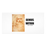 Genius Within (Leonardo da Vinci Self-Portrait) Custom Photo Card