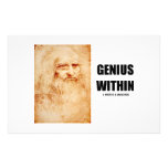 Genius Within (Leonardo da Vinci Self-Portrait) Stationery Design