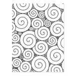 Gentle Geometric Black & White Spirals Postcards