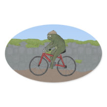 Gentleman Frog on a Bicycle Stickers