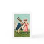 Gentleman Rabbit Courting Lady at Easter Card