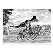 Gentleman T-Rex's Sunday Ride Postcard
