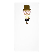 Gentleman with Moustache and Top Hat. Photo Card