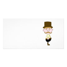 Gentleman with Moustache and Top Hat. Photo Greeting Card