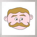 Gentleman with Moustache. Custom posters