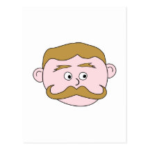 Gentleman with Moustache. Postcard