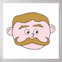 Gentleman with Moustache. Poster