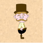 Gentleman with Top Hat and Moustache. Custom photo sculptures