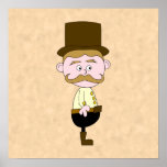 Gentleman with Top Hat and Moustache. Custom posters