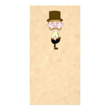 Gentleman with Top Hat and Moustache. Customised Photo Card