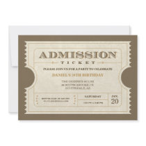 Genuine Admission Ticket Invitations