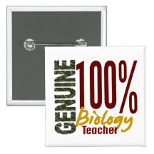 Genuine Biology Teacher Pinback Buttons