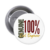 Genuine Civil Engineer Pinback Button
