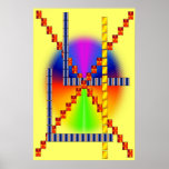 Geo Steps Stairway Yellow Poster