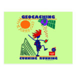 Geocache Cunning Running Post Card