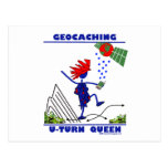 Geocache U Turn Queen postcards