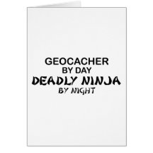 Geocacher Deadly Ninja by Night Greeting Cards